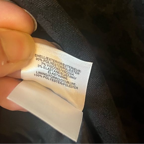 Nine West Black on Black Leopard Print Lined Blazer w/ Slouched Sleeves Size XL - Picture 7 of 7